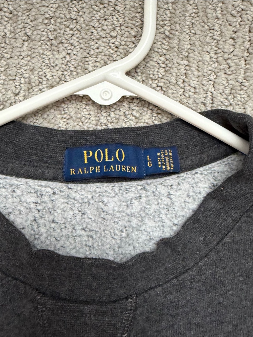 Ralph Lauren Charcoal Polo Bear Crewneck Sweatshirt - Picture 2 of 2